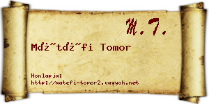 Mátéfi Tomor névjegykártya
